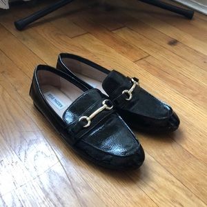 Black leather Steve Madden loafers